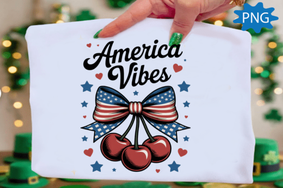 America Vibes Patriotic Cherry Design: A Visual Asset