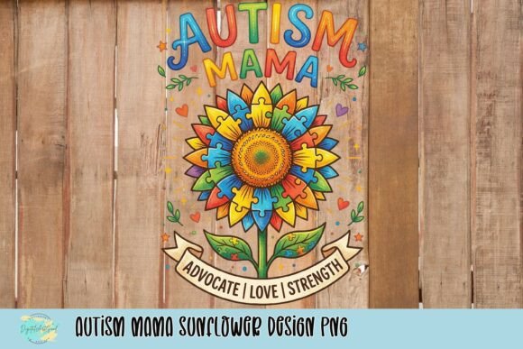 Autism Mama Sunflower Design PNG: A Visual Asset for Meaningful Projects