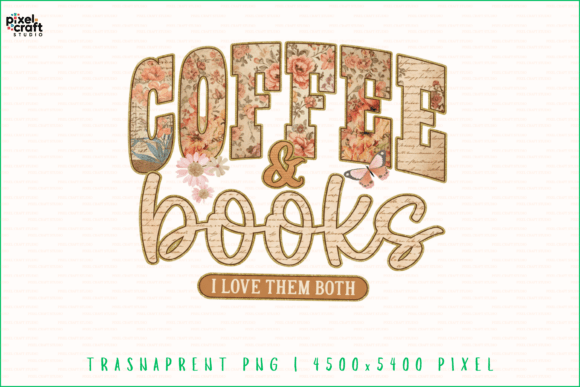 Bookworm Coffee Lover T-shirt Design PNG: A Cozy Aesthetic Asset