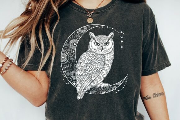 Celestial Owl Moon Crescent Design: Elevate Your Visual Projects