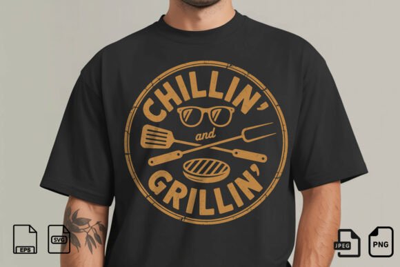 Chillin’ and Grillin’ BBQ T-Shirt Design: A Visual Guide