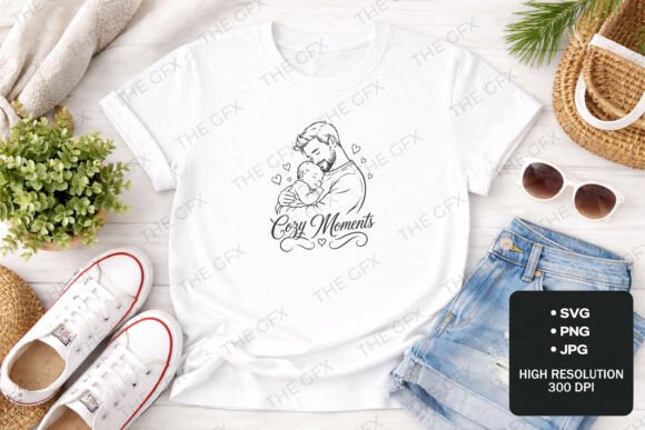 Cozy Moments Father Baby T-shirt Design