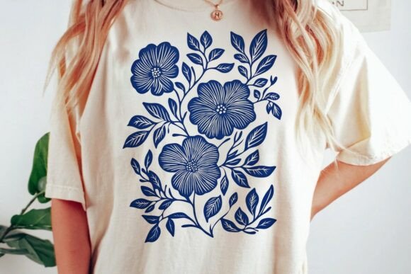 Elevate Your Projects with Blue Floral Branches Design Png