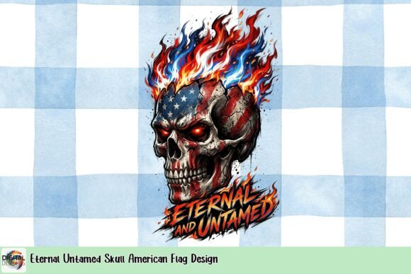 Eternal Untamed Skull American Flag Design: Bold Visual Identity