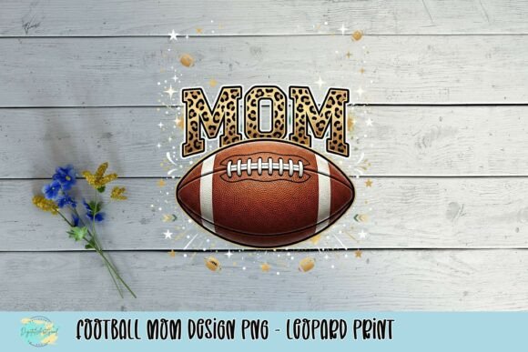 Football Mom Leopard Print PNG: A Dynamic Design Asset