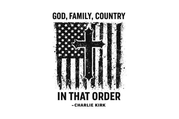 God Family Country Cross Flag Design