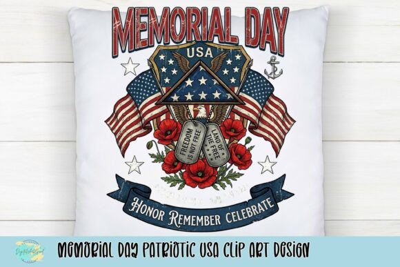 Honoring Heroes: Memorial Day Patriotic USA Clip Art Design