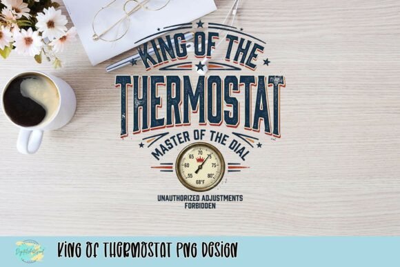 King of Thermostat: A Playful PNG Design Asset