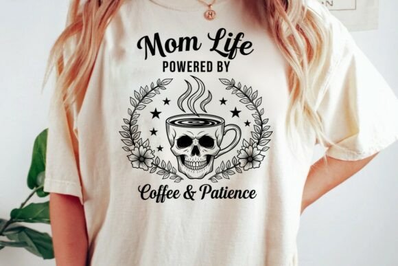 Mom Life Skull Coffee Mug Design PNG: Bold Visuals for Creative Projects