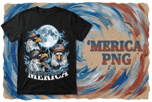 Patriotic Eagle ‘Merica Shirt Design: A Bold Visual Statement