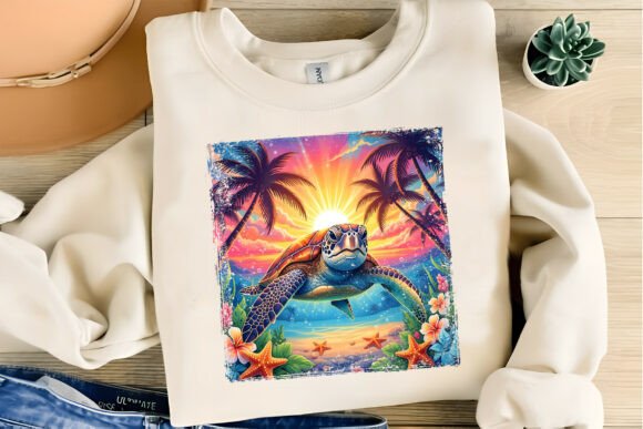 Summer Turtle T-shirt Design: A Versatile Asset for Creative Projects