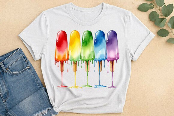 Vibrant Rainbow Popsicle Design for Creative Projects