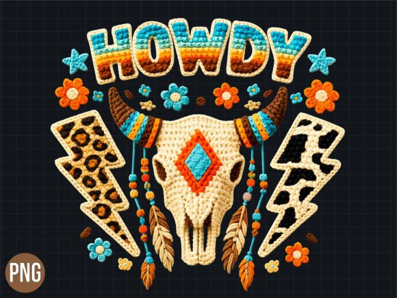 Western Bull Skull Howdy PNG: Design & Application